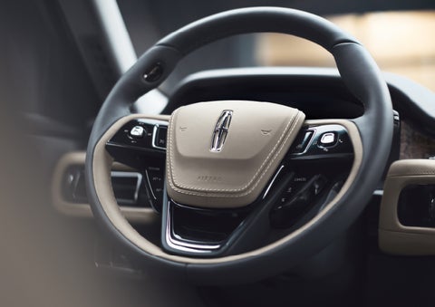 The intuitively placed controls of the steering wheel on a 2024 Lincoln Aviator® SUV | Cogswell Lincoln in Russellville AR