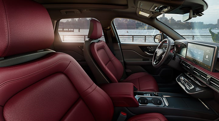 The available Perfect Position front seats in the 2024 Lincoln Corsair® SUV are shown. | Cogswell Lincoln in Russellville AR
